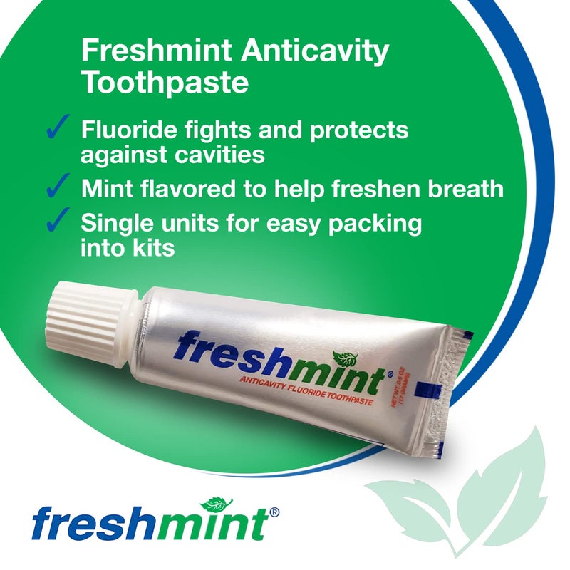 Freshmint 144 Tubes of Freshmint 0.6 oz. Anticavity Fluoride Toothpaste, Metallic Tube, Tubes do not have Individual Boxes for Extra Savings, Travel Size - Image 2